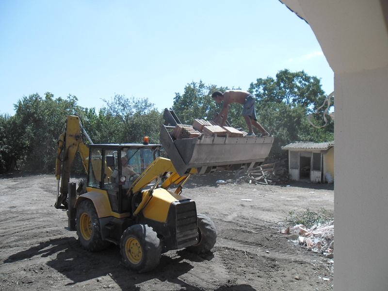 Moving bricks to top floor